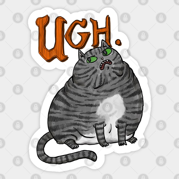 UGH cat Sticker by famousdinosaurs